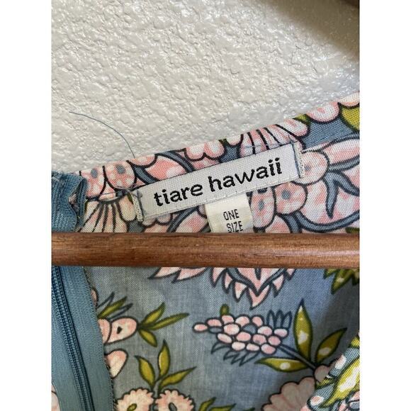 Tiare Hawaii Blue & Pink Floral Flare long Sleeve Romper One Size boho vacation - Picture 3 of 7